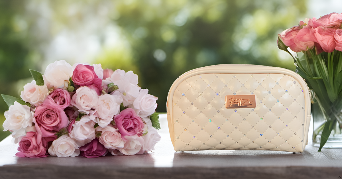 Cream Luxe Cosmetic Bag