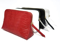 Noir Onyx Crocodile Cosmetic Bag