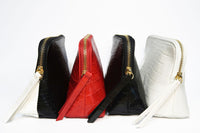 Noir Onyx Crocodile Cosmetic Bag