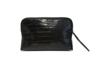 Noir Onyx Crocodile Cosmetic Bag