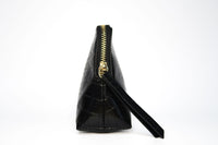 Noir Onyx Crocodile Cosmetic Bag
