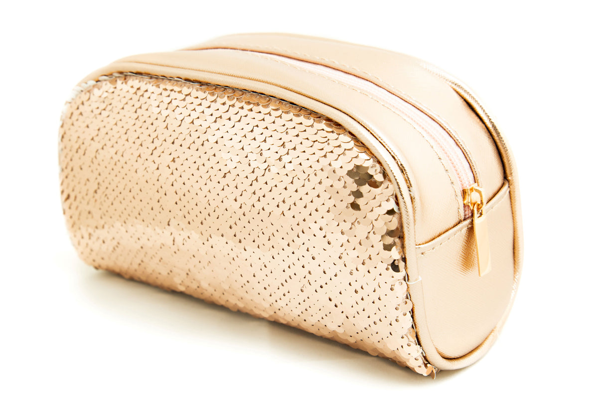 Rosé Allure Sequins Cosmetic Bag