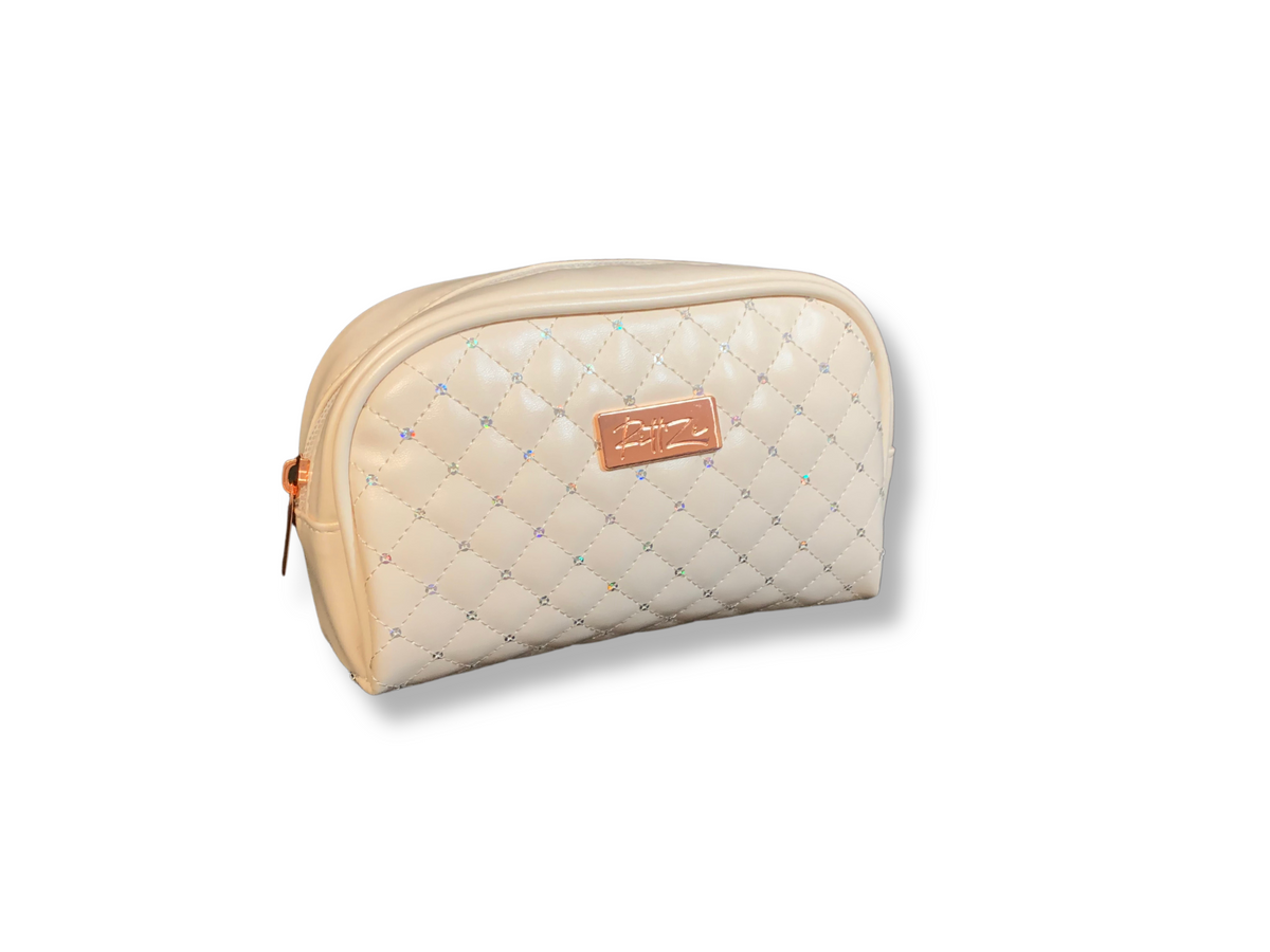 Cream Luxe Cosmetic Bag