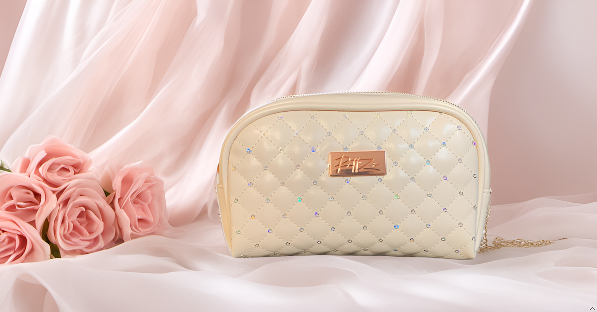 Cream Luxe Cosmetic Bag