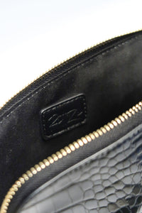 Noir Onyx Crocodile Cosmetic Bag