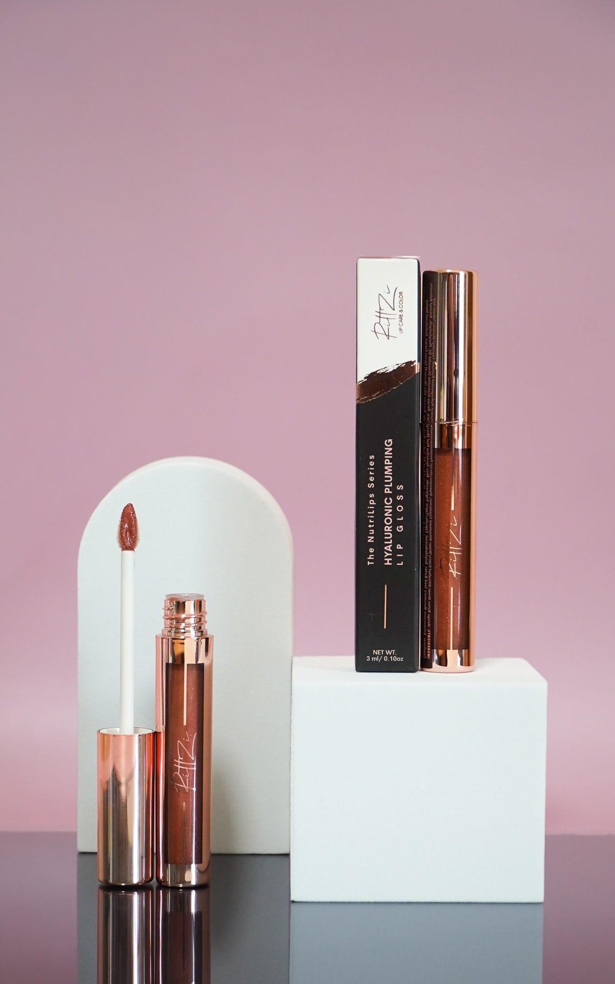 Hyaluronic Plumping Lip Gloss, Sahara Rose
