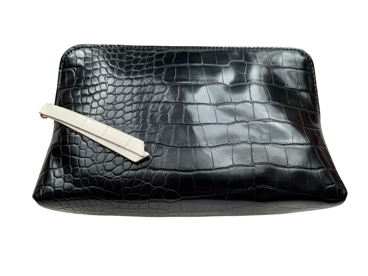 Tuxedo Crocodile Cosmetic Bag