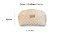 Cream Quilted Cosmetic Bag