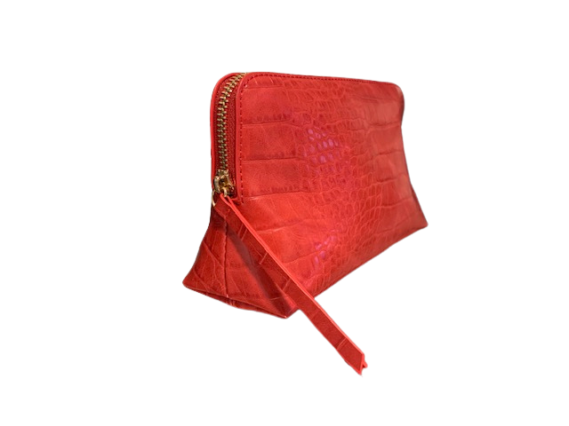 Crimson Rêve Crocodile Cosmetic Bag